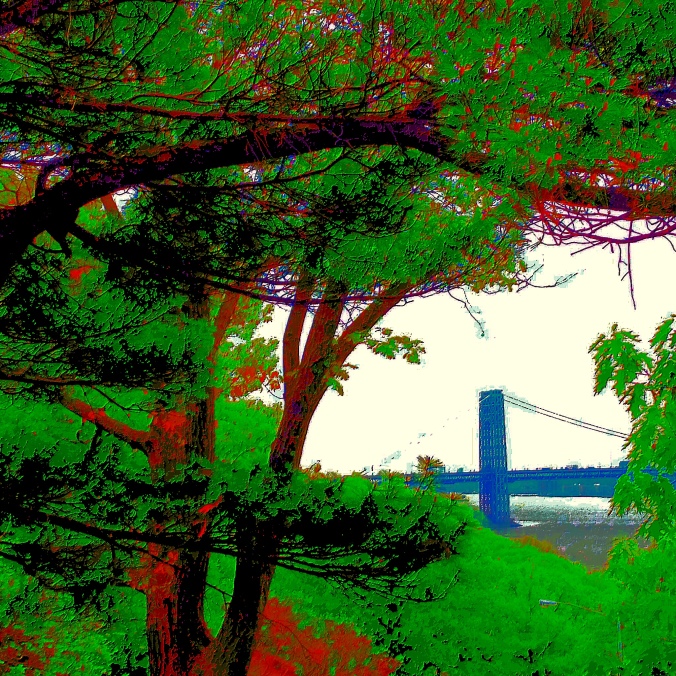 George Washington Bridge.  From Ft. Tryon Park. June, 2014