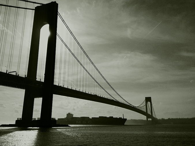 Verazzano Bridge.  From Bay Ridge, Brooklyn